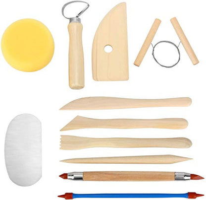 Blisstime Set of 30 Clay Sculpting Tools Wooden Handle Pottery Carving Tool Kit - WoodArtSupply