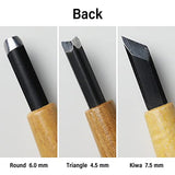 Wazakura 3PCS Bonsai Chisel Kit with Round Gouge, Single Bevel Skewed and V-Parting Tool, Hand Carving Tool Set for Jin Shari Making, Woodworking Wazakura