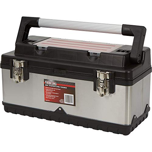 Ironton 20in. Stainless Steel Toolbox - 20in.W x 9in.D x 10in.H - WoodArtSupply