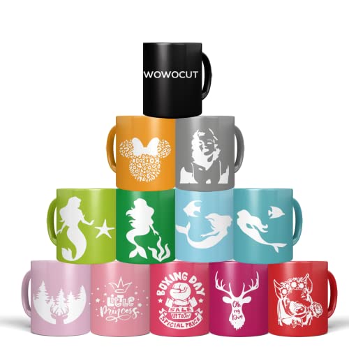 WOWOCUT Infusible Transfer Ink Sheets,16 Pack 12"X12" Solid Color Heat Press Transfer Paper, Sublimation Ink Sheet for Cricut Machine, DIY WOWOCUT