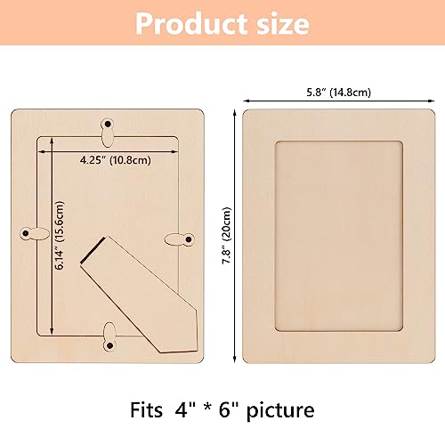 4 x 6 Picture Frames, 12 Pack Wooden Picture Frames, Small Picture Frame Unfinished Wood Photo Frames, Display Pictures Photo Frame Craft Frames Set