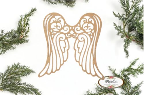 Michelle's aDOORable Creations Angel Wings Wood Unfinished Paint Crafting Door Hanger Grave Marker Wall Art Door Hanger - WoodArtSupply