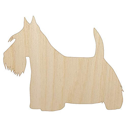 Scottish Terrier Scottie Dog Solid Unfinished Wood Shape Piece Cutout for DIY Craft Projects - 1/4 Inch Thick - 6.25 Inch Size - WoodArtSupply