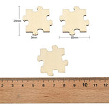 KitBeads 100pcs Random Blank Wooden Puzzle Pieces Laser Cut Unfinished Wood Ornaments Puzzle Shape Wooden Embellishments for Crafts Home Decorations KitBeads