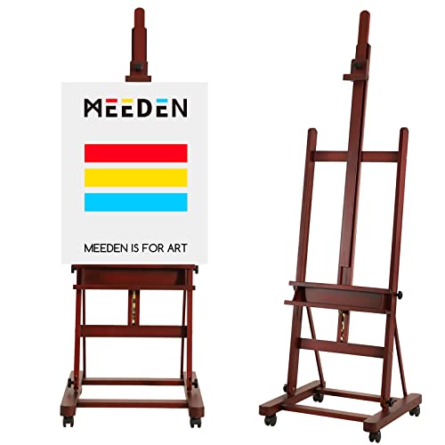 MEEDEN Extra Large Easel Stand for Painting, Adjustable 75" to 145"H,Holds Canvas up to 93",H Frame Studio Heavy Duty Art Easel for
