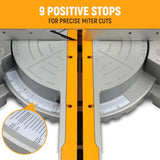 Hoteche 10-Inch Miter Saw 15A Sliding Compound Single Bevel Chop Saw with Laser Guide and TCT Saw Blade for Wood and Metal Working Hoteche