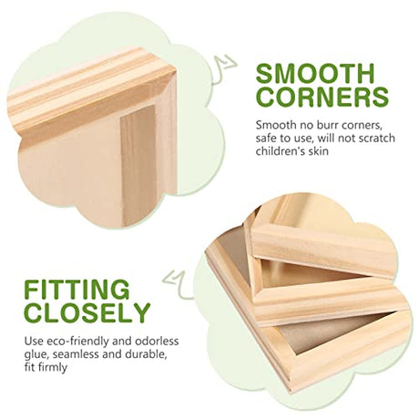 BESPORTBLE 4.7 x 4.7 in Wooden Trays, 6 Pack Square Serving Boxes - Unfinished Small Wood Serving Tray for Montessori Materials, Crafts to Paint BESPORTBLE