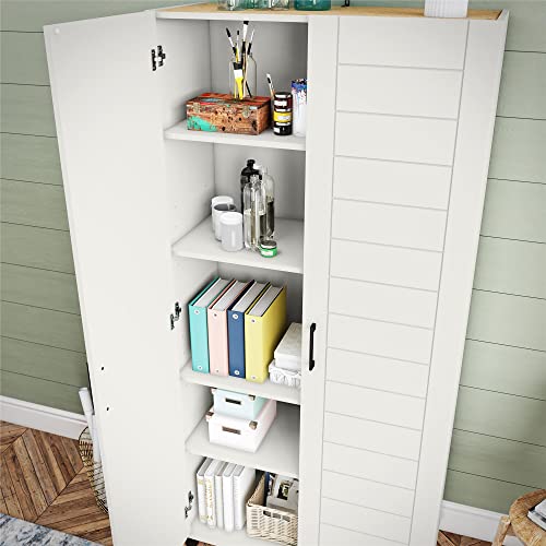 Systembuild Evolution Loxley 36" Wide 2 Door Shiplap Cabinet in White SystemBuild