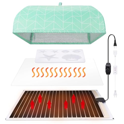 Resin Heating Mat, Resin Fast Curing Machine, Resin Molds Heating Pad Kit, Epoxy Resin Dryer Kit with Timer Cover Silicone Pad Mold for Beginners - WoodArtSupply