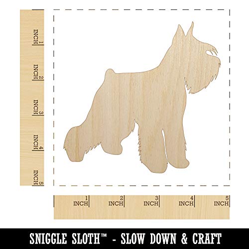 Miniature Schnauzer Dog Solid Unfinished Wood Shape Piece Cutout for DIY Craft Projects - 1/4 Inch Thick - 4.70 Inch Size - WoodArtSupply