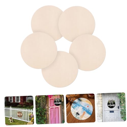 BESPORTBLE 5pcs Wooden Blank Hanging Tag Christmas Wood Sign Wood Sign Blank Unfinished Wood Cutout Blank Wooden BESPORTBLE