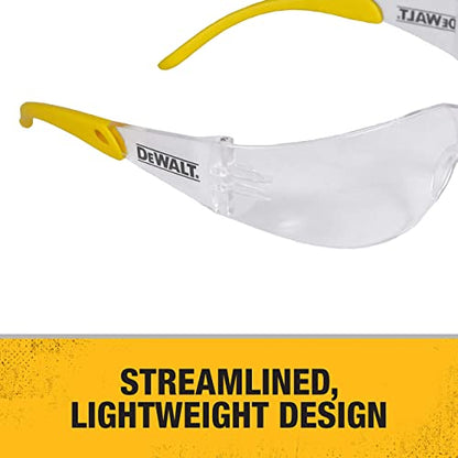 Dewalt DPG54-1D Protector Clear High Performance Lightweight Protective Safety Glasses with Wraparound Frame - WoodArtSupply