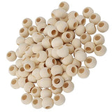 HERCHR 100Pcs Wooden Beads, Round Hole Unfinished Wood Beads for Crafts, Jewelry Making, DIY Crafting 20mm HERCHR