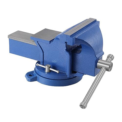 Iglobalbuy 6" Bench Vise with Anvil, Vice Tool 6 Inch Jaw Width Table Top Clamp 360° Swivel Base Heavy Duty Cast Iron Clamp Press Locking Home Bench - WoodArtSupply