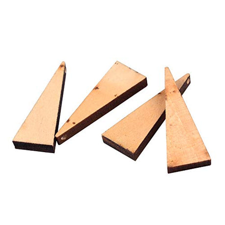 CHGCRAFT 50pcs Wooden Triangle Charms Blank Wood Hanging Ornaments Natural Unfinished Hollow Wooden Pendants for Earring Pendant Dyed Tags Gift CHGCRAFT
