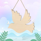 Creaides 3pcs Bird Wood Signs Blank Wooden Peace Dove Shape Hanging Signs with Ropes DIY Crafts Cutouts for Baby Shower Wedding Birthday Christmas Creaides
