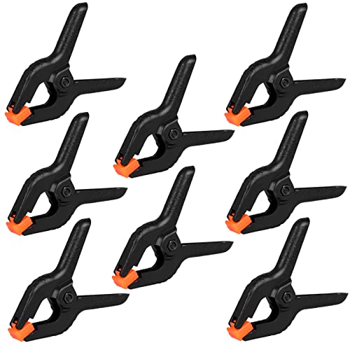 12 Pack Plastic Spring Clamps, 3.5inch Small Heavy Duty Clips for Crafts, Backdrop Stand, Woodworking, Photography Studios (Black) - WoodArtSupply