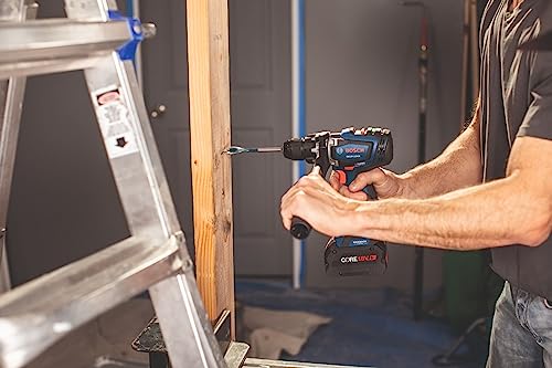 BOSCH GXL18V-260B26 18V 2-Tool Combo Kit with 1/2 In. Hammer Drill/Driver, 1/4 In. and 1/2 In. Two-In-One Bit/Socket Impact Driver, (1) CORE18V 8 Ah - WoodArtSupply