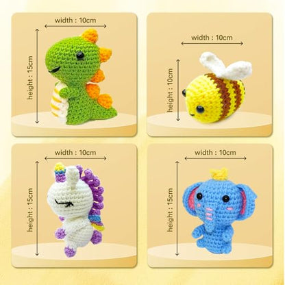 YISONG Crochet Kit for Beginners, Animal Duck Crochet Kit, All-in-One Stuffed Animal Knitting Sets with Step-by-Step Video Tutorials, DIY Crochet - WoodArtSupply