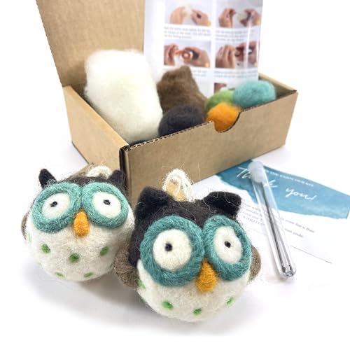 Woolbuddy Needle Felting Kit, Felting Kit, Owl, Felting Kit for Beginners Adult, Wool Felting Kit Includes Felting Supplies, Carded Felting Wool 22 - WoodArtSupply