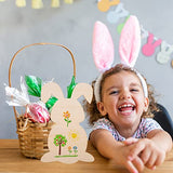 PartyKindom 8pcs Rabbit Shaped Wood Chips Unfinished Wood Cutouts Easter Unfinished Easter Wood Crafts Easter Crafts for Adults Graffiti Wooden PartyKindom