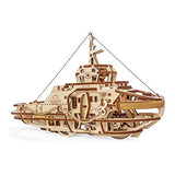 UGEARS Tugboat 3D Mechanical Wooden Model for Self Assembling, DIY, Brainteaser UGEARS