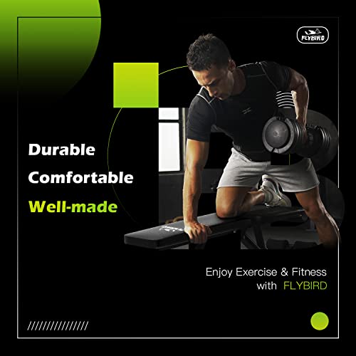 FLYBIRD Weight Bench, Adjustable Strength Training Bench for Full Body Workout with Fast Folding-New Version FLYBIRD