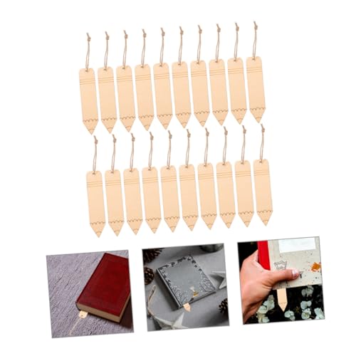 FUNOMOCYA 20pcs Wooden Bookmark Crafts Tags Bookmarks Unfinished Bookmark Unfinished Wood Bookmark Wood Bookmark Blank Wooden Blank Bookmark FUNOMOCYA