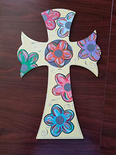 Cross Cutout Unfinished Wood Basic Shape Cut Out Home Decor Holiday Door Hanger MDF Shape Canvas Style 14 (24")