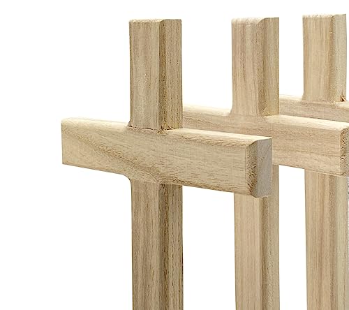 12 Inch 4 Pack Wood Cross Unfinished Wooden Crosses Unpainted Tabletop Cross for Crafts - WoodArtSupply