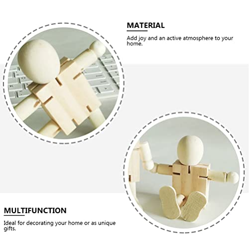 Kisangel 5pcs White Embryo Robot Wooden peg Doll Kids Painting Art Crafts Unfinished Robot Wood Doll Figures Unfinished Wooden Toys Mini Toy Wooden Kisangel