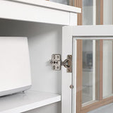 HOMCOM Freestanding Kitchen Pantry, 5-Tier Storage Display Cabinet, Curio Cabinet with Adjustable Shelves and 2 Glass Doors for Living Room, Dining HOMCOM