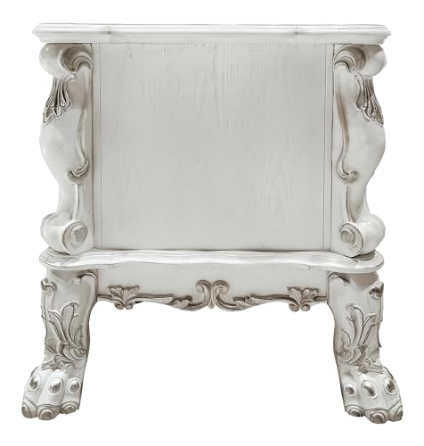 Acme Furniture Dresden 36" Wide Wooden Executive Writing Desk, Bone White Finish Acme Furniture