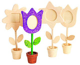 Colorations Wooden Flower Pot Picture Frames, Great Craft Project for Kids, Create a Keepsake, 12 Frames, Ideal Mothers Day or Fathers Day Gift, Colorations