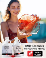 Smallbudi 2 Gallon Epoxy Resin Kit for Beginners, Resin Kit with 36 Mica Powder, Foil Flakes, Measuring Cups, Sticks-Resin Epoxy for Casting, Smallbudi