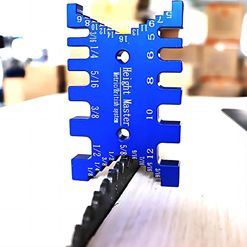 KETIPED High Precision Aluminum Dovetail Jig Metric and Imperial Tenon Caliper Card Gauge for Measuring Height Woodworking Saw Table Machine Gaps KETIPED