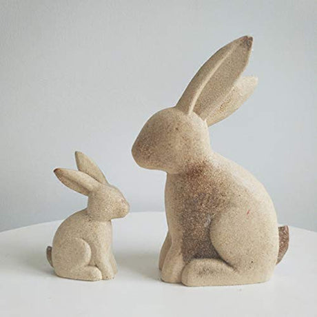 EXCEART DIY Animal Painting Decoration White Rabbit Wood Crafts Unfinished Home Office Shop Animal Model Decoration 2 Pcs EXCEART