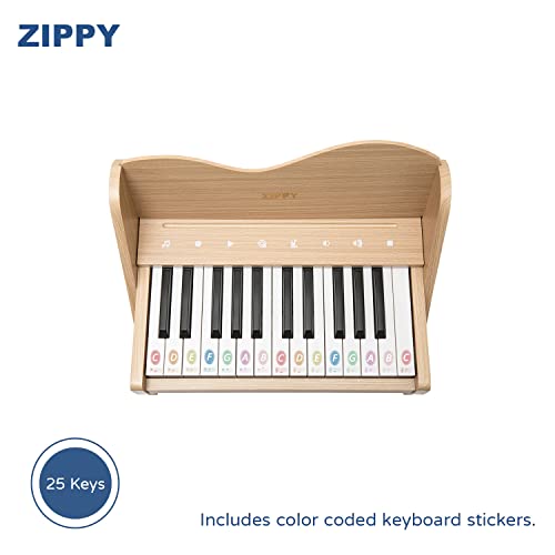 ZIPPY Kids Piano Keyboard, 25 Keys Digital Piano for Kids, Touch Sensitive Control Panel, Built-in Songs, Volume Adjustable, Mini Music Educational - WoodArtSupply