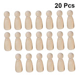 20pcs Wood People for Crafts DIY Painting Dolls Nativity Toys for Kids Family peg Unfinished Wood Ornaments Puppets for Kids Dolls for DIY peg Dolls SEWOART