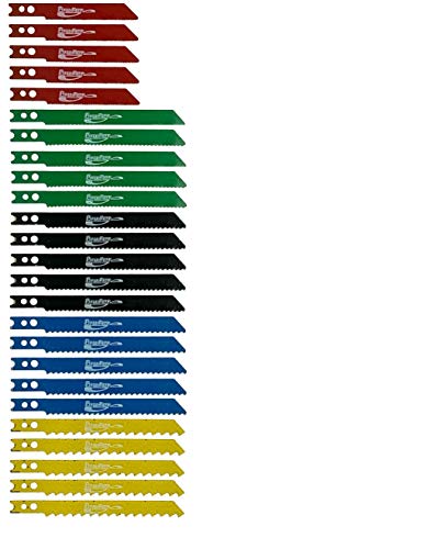 BRUFER 03066 Universal Shank Jig Saw Blade Set - Includes 5 Sets of 5 Blades - 25 Pieces Total BRUFER Quality Products