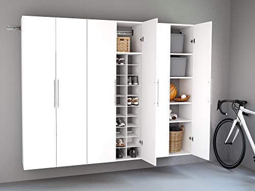 Prepac HangUps Shoe Storage Cabinet, 16"D x 30"W x 72"H, White Prepac