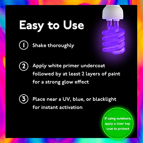 Glow in the Dark Acrylic Paint - Fluorescent Paint for Canvas