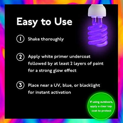 individuall Glow in The Dark Paint - Set of 8, 20 mL Reflective Acrylic Paints for Outdoor and Indoor Use on Canvas, Walls and Ornament Painting - - WoodArtSupply