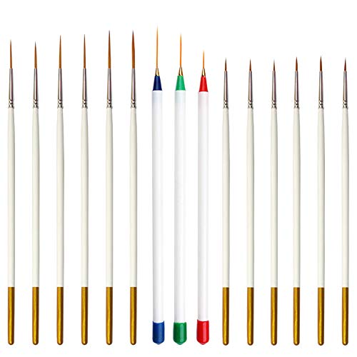 Afantti 15 Pcs Paintbrushes, Detail Fine Paint Brushes Micro Mini Tiny Artist Paintbrush Set | Ultra Fine Point Tip | for Miniature Acrylic Script Afantti