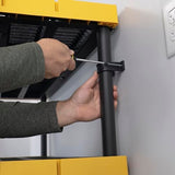 CX Black & Yellow®, 4-Tier Heavy Duty Plastic Storage Shelving Unit, 200lbs/shelf (55”H x 48”W x 20”D), for Indoor/Outdoor Organization, Modular Rack CX