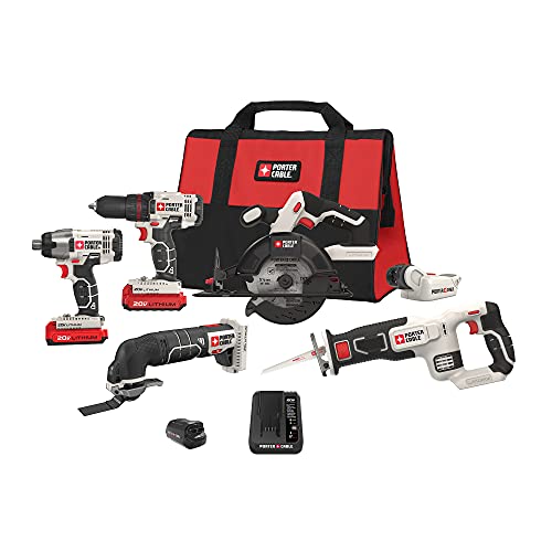 PORTER-CABLE 20V MAX* Cordless Drill Combo Kit, 6-Tool (PCCK617L6) PORTER-CABLE
