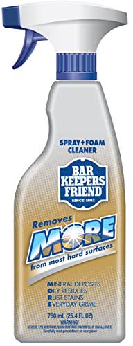 Bar Keepers Friend Soft Cleanser (26 oz) MORE Spray + Foam (25.4 oz) Multipurpose Cleaner Bundle, Stain & Rust Remover for Multi Surface Bathroom, Bar Keepers Friend