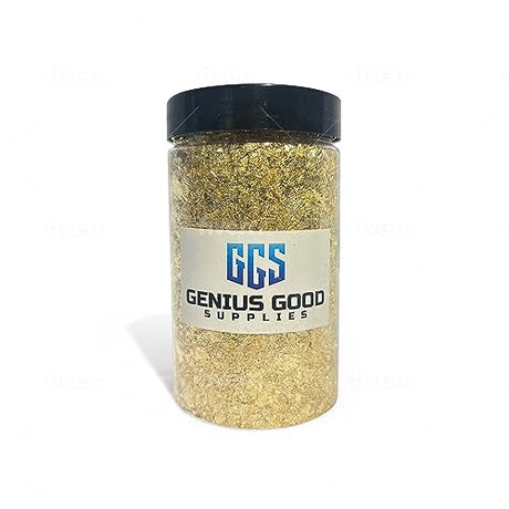Gold Leaf Flakes 10 Grams,Gold Paper,Gold Leaves for Crafts,Gold Foil Flakes-Gold Leaf for Resin-Foil Craft Sheets-Gold Flakes for Crafts- Nail GGS GENIUS GOOD SUPPLIES