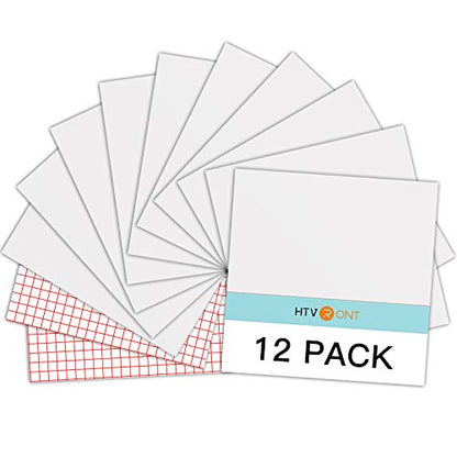 HTVRONT White Permanent Vinyl, 12 Pack White Vinyl for Cricut - 10 White Vinyl Sheets 12" x 12" & 2 Transfer Tape Sheets for Party Decoration, - WoodArtSupply