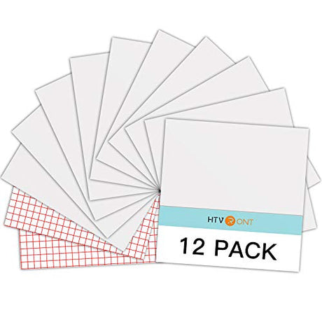 HTVRONT White Permanent Vinyl, 12 Pack White Vinyl for Cricut - 10 White Vinyl Sheets 12" x 12" & 2 Transfer Tape Sheets for Party Decoration, HTVRONT